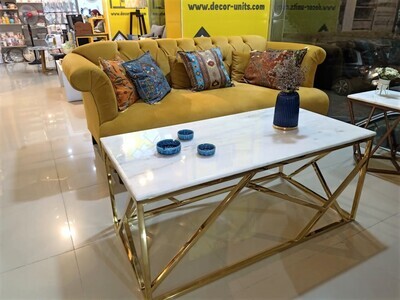 Rectangular coffee Tables stainless steel Golden