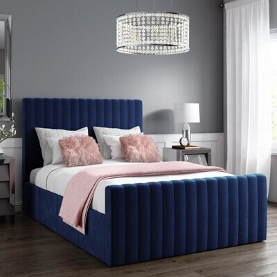Modern Navy Blue Velvet bed 002