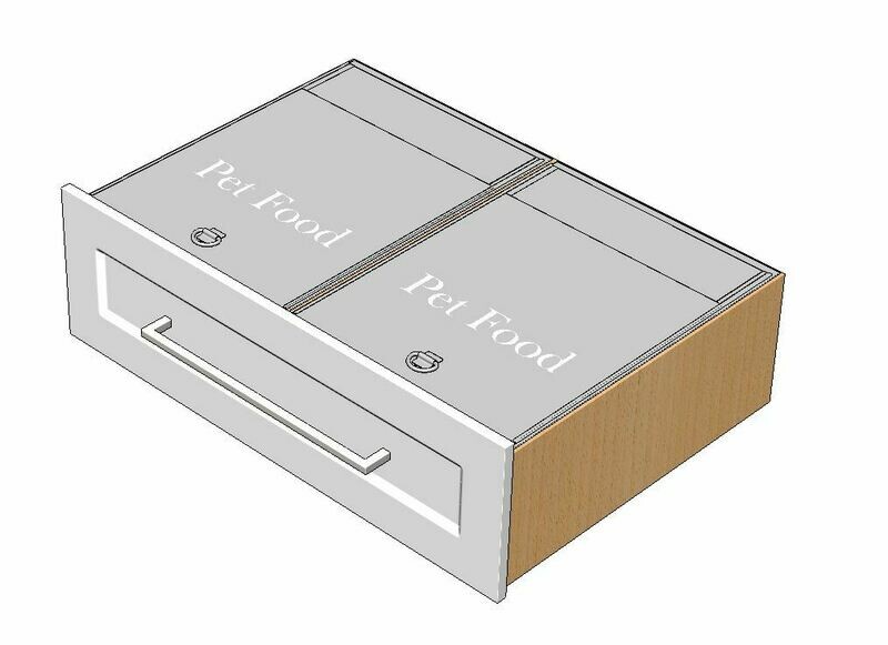 Dual Pet Food Storage Drawer Inserts Dual Pet Food Storage Drawer Inserts