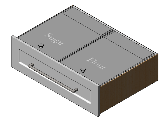 Combination Stainless Flour and Sugar Drawer Inserts Combination Stainless Flour and Sugar Drawer Inserts