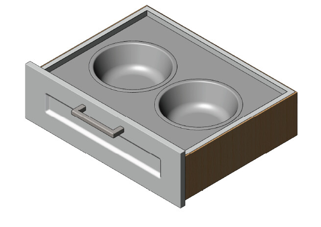 Pet Feeding Drawer Inserts w/o Rear Bin Pet Feeding Drawer Inserts w/o Rear Bin