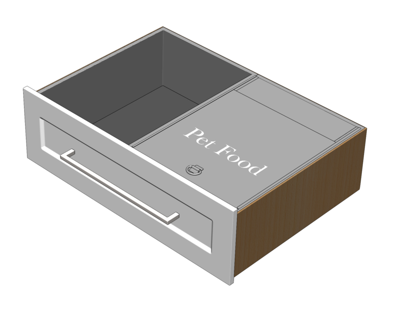 Combination Stainless Drawer Liner & Pet Food Storage Inserts Combination Stainless Drawer Liner & Pet Food Storage Inserts