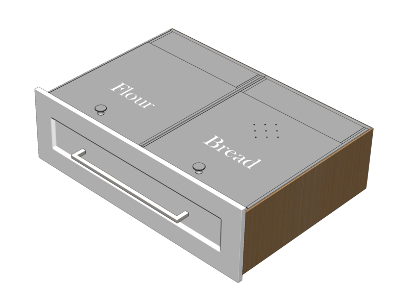 Combination Stainless Flour & Bread Drawer Inserts Combination Stainless Flour & Bread Drawer Inserts