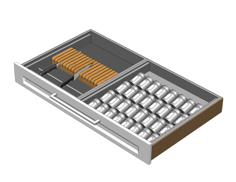 Combination Stainless Knife & Spice Inserts Combination Stainless Knife & Spice Inserts