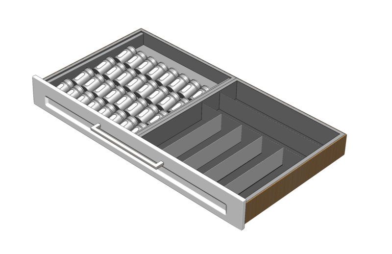 Combination Stainless Spice & Cutlery Inserts Combination Stainless Spice & Cutlery Inserts