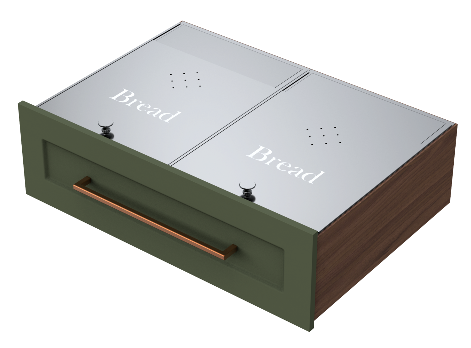 Dual Stainless Steel Bread Drawer Insert