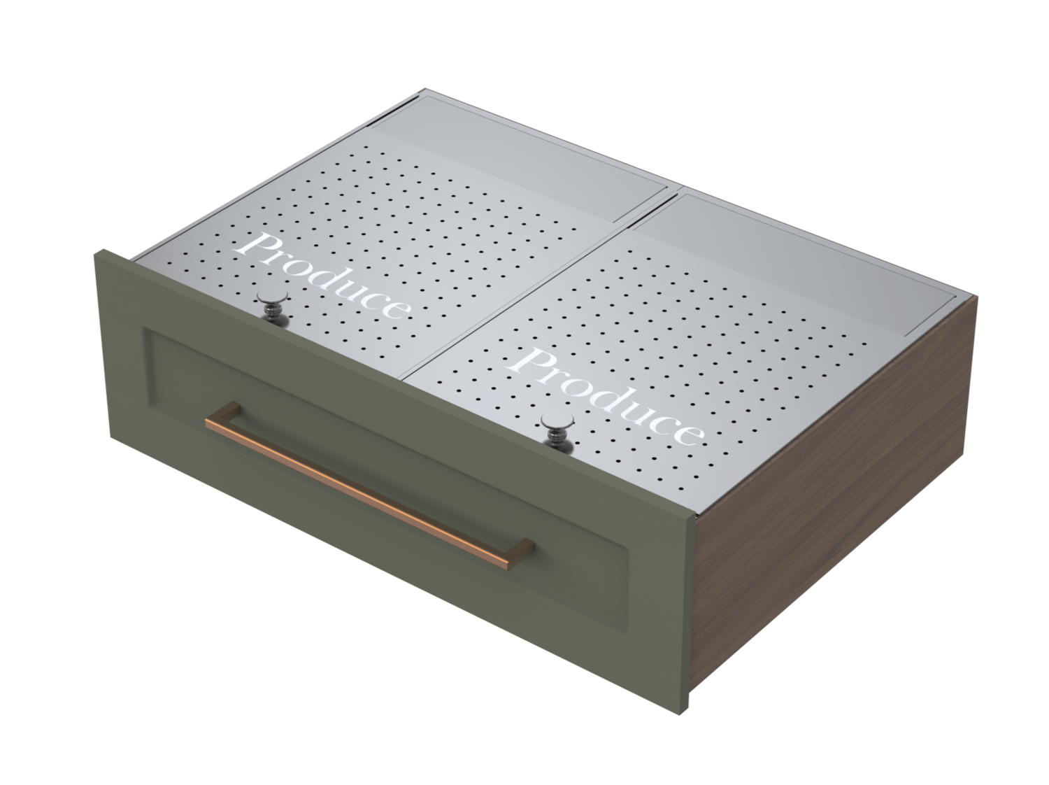 Dual Stainless Steel Produce Drawer Insert