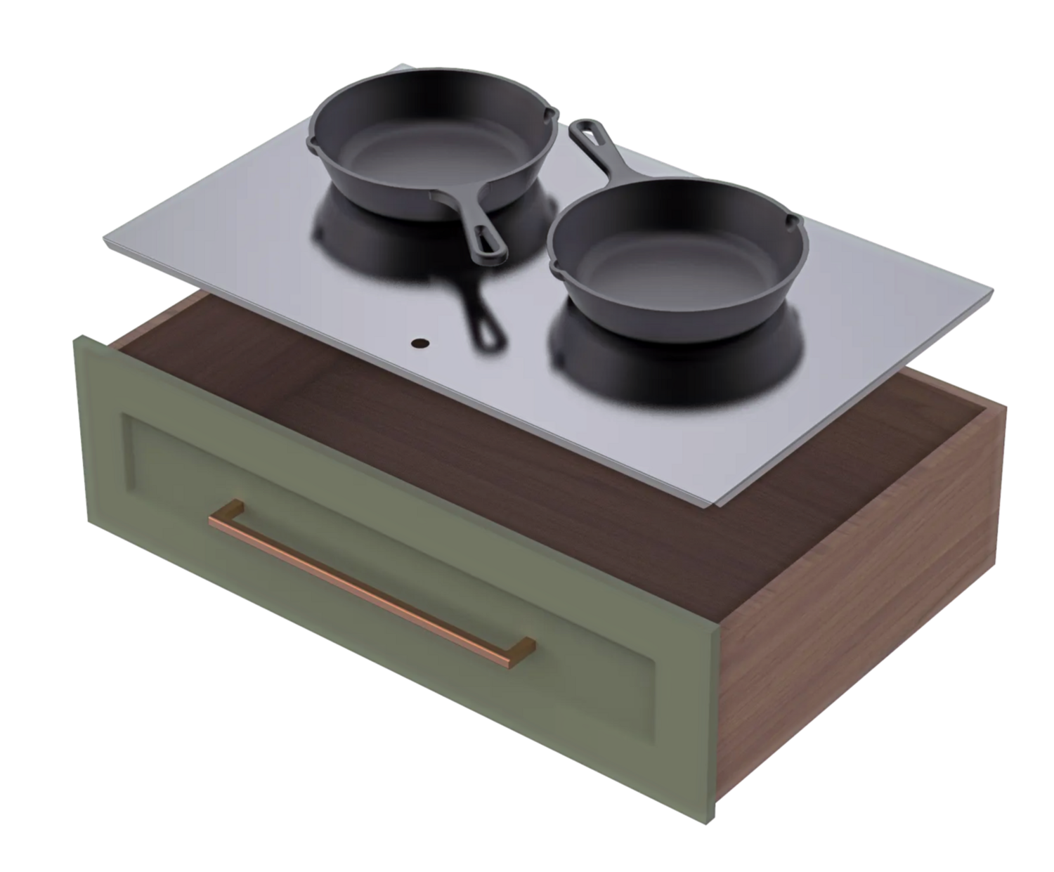 Stainless Steel Cookware Drawer Panel