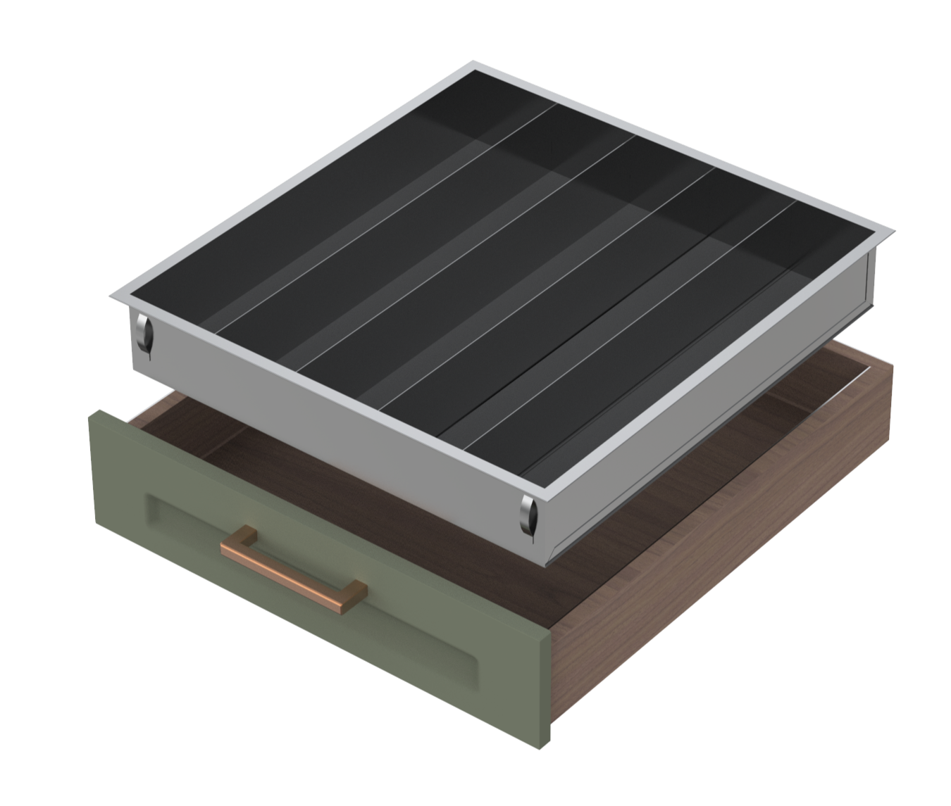 Stainless Steel Utensil Insert (Top Mount w/ Flanges)