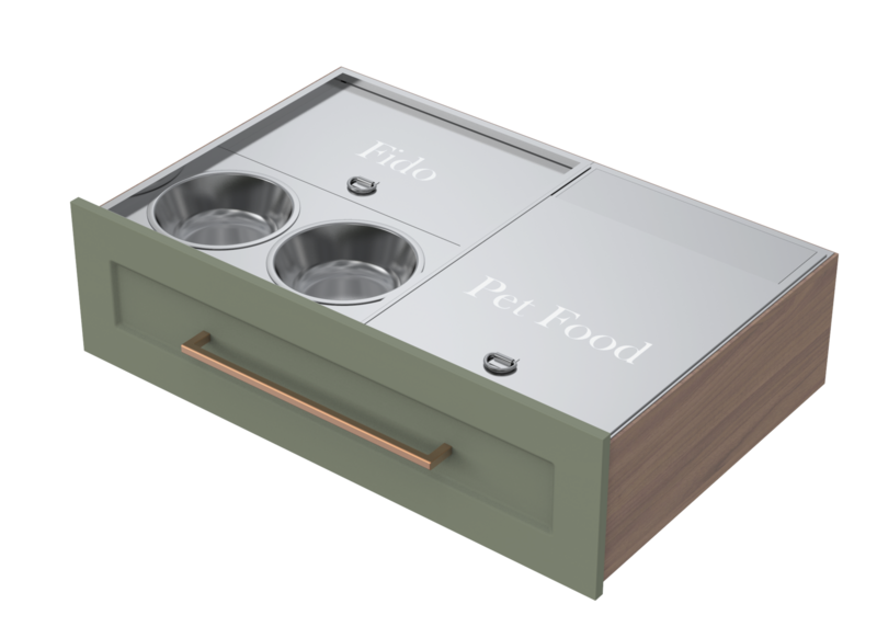 Combination Stainless Pet Feeding & Pet Food Storage Inserts (w/ bin) Combination Stainless Pet Feeding & Pet Food Storage Inserts (w/ bin)