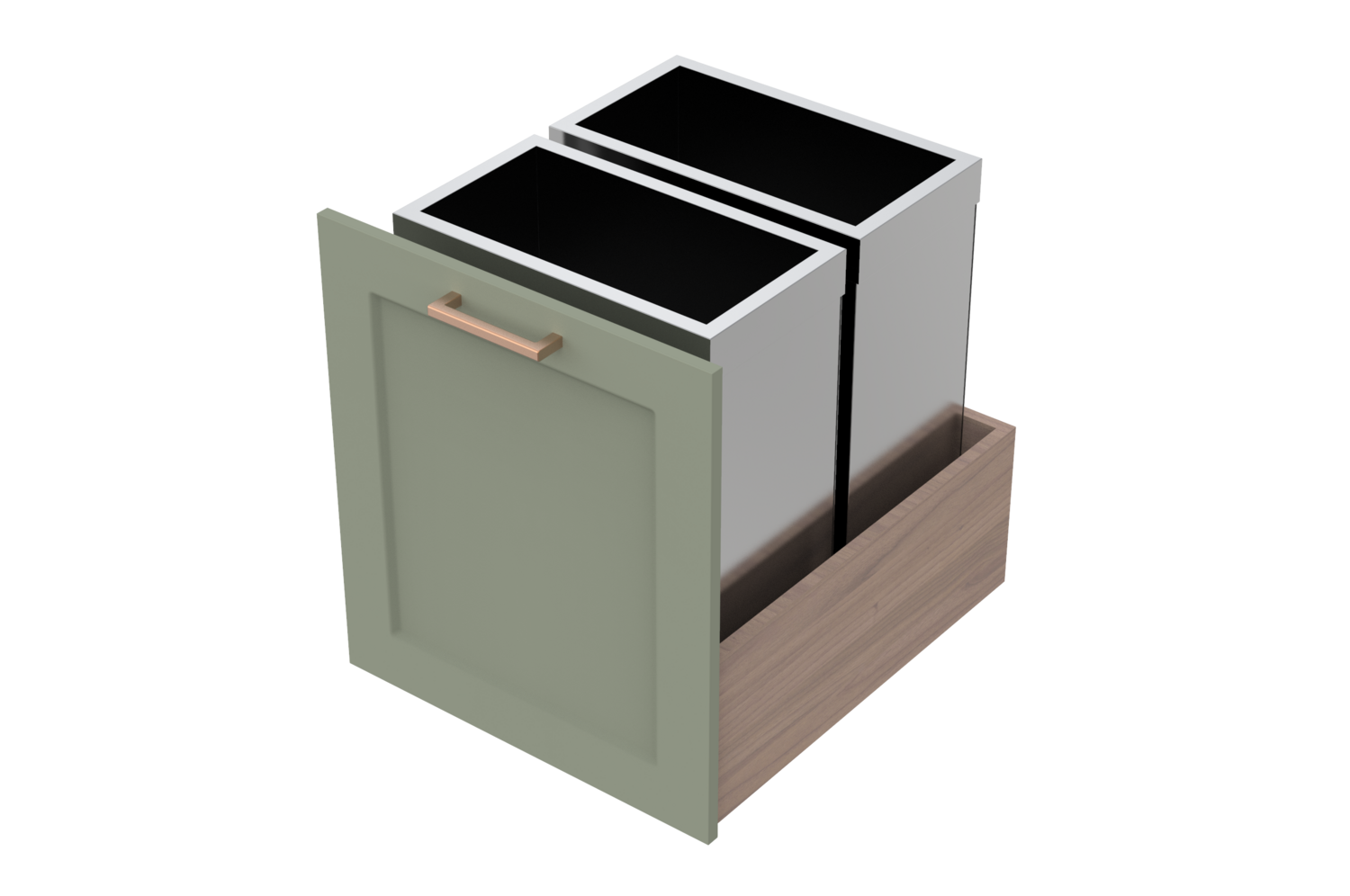 Stainless Steel Waste Container - Dual Units