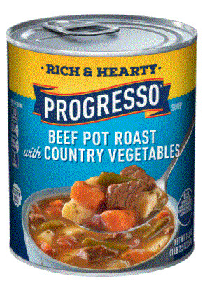 Canned Soup, Progresso® Rich & Hearty® Beef Pot Roast with Country Vegetables Soup (18.5 oz Can)