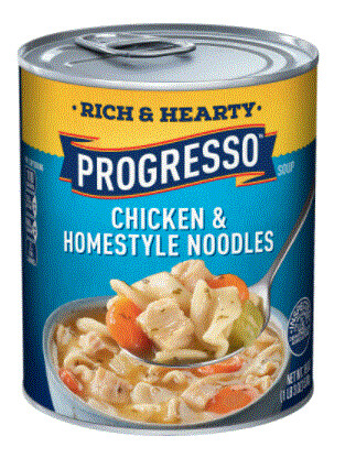 Canned Soup, Progresso® Rich & Hearty® Chicken & Homestyle Noodles Soup (18.5 oz Can)