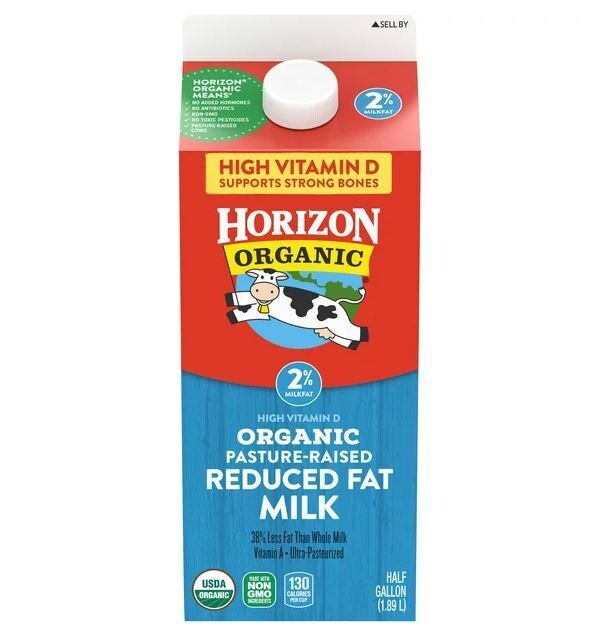 Dairy Milk, Horizon® Organic 2% Reduced Fat Milk (½ Gallon Carton)