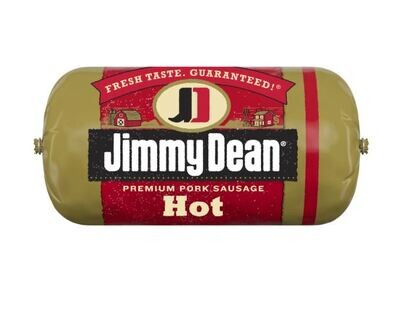 Fresh Ground Sausage, Jimmy Dean® Hot Premium Pork Sausage (1 Pound Tube)