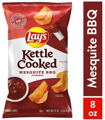 Potato Chips, Lay&#39;s® Kettle Cooked Mesquite BBQ Potato Chips (8 oz Bag)