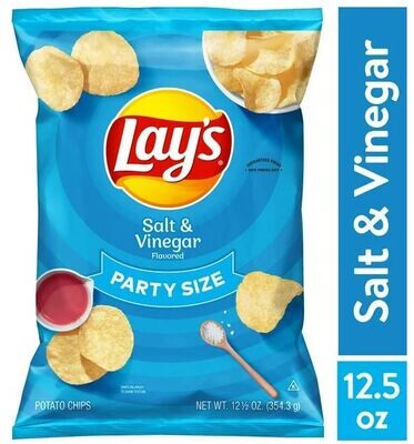 Potato Chips, Lay&#39;s® Salt &amp; Vinegar Potato Chips (Party Size-12½ oz Bag)