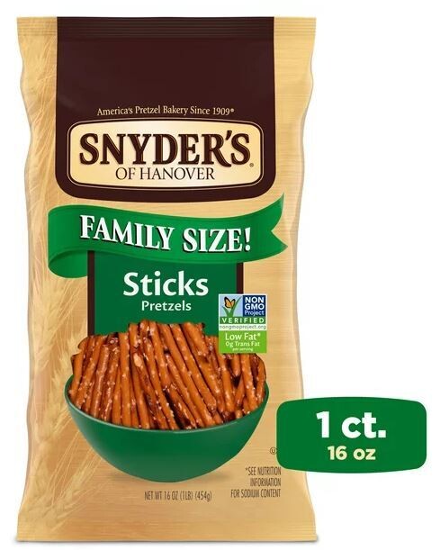 Pretzels, Snyder&#39;s of Hanover® Pretzel Sticks (Family Size-16 oz Bag)