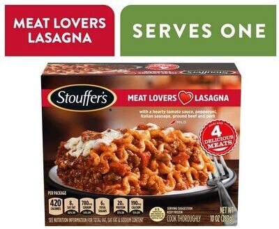 Frozen Lasagna Dinner, Stouffer's® Meat Lovers Lasagna (10 oz Box)