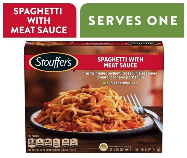 Frozen Pasta Dinner, Stouffer's® Spaghetti with Meat Sauce (12 oz Box)
