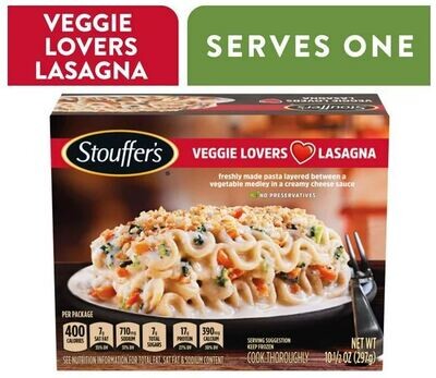 Frozen Lasagna Dinner, Stouffer's® Veggie Lovers Lasagna (10½ oz Box)