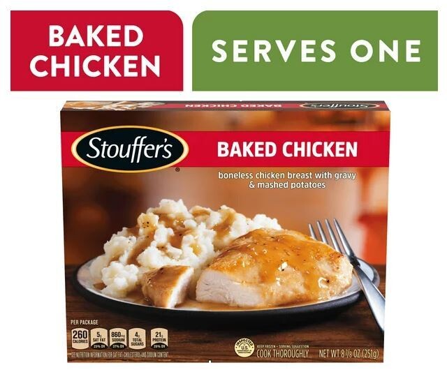 Frozen Chicken Dinner, Stouffer&#39;s® Baked Chicken Breast (8.8 oz Box)