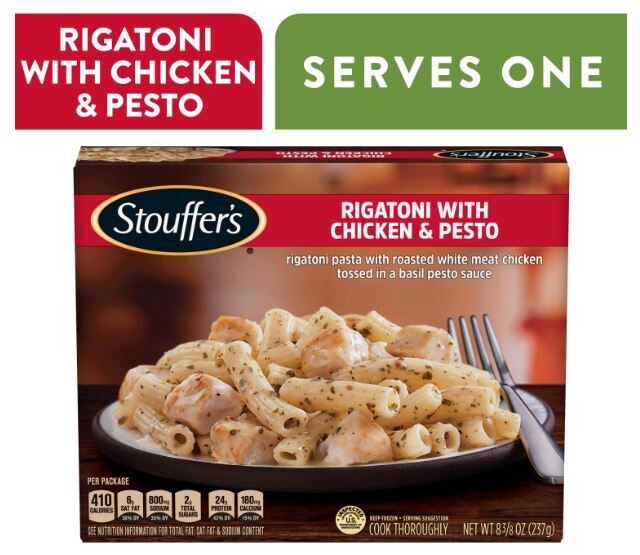 Frozen Chicken Dinner, Stouffer's® Rigatoni with Chicken & Pesto (8⅜ oz Box)