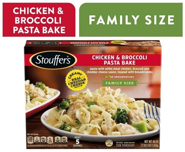 Frozen Chicken Dinner, Stouffer's® Chicken & Broccoli Pasta Bake (Family Size-40 oz Box)