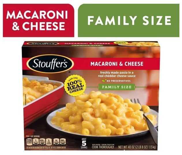 Frozen Mac Dinner, Stouffer's® Macaroni & Cheese (Family Size-40 oz Box)