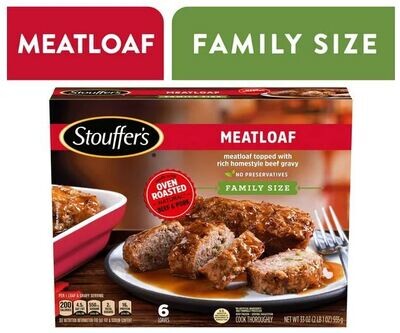 Frozen Meatloaf Dinner, Stouffer's® Meatloaf (Family Size-33 oz Box)