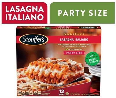 Frozen Lasagna Dinner, Stouffer's® Lasagna Italiano (Party Size-90 oz Box)