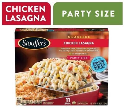 Frozen Lasagna Dinner, Stouffer's® Chicken Lasagna (Party Size, 96 oz Box)