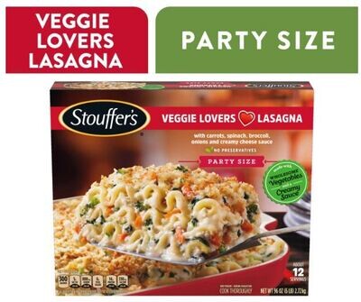 Frozen Lasagna Dinner, Stouffer's® Veggie Lovers Lasagna (Party Size-96 oz Box)