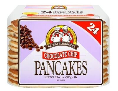 Frozen Pancakes, De Wafelbakkers® Chocolate Chip Pancakes (24 Count, 33 oz Bag)