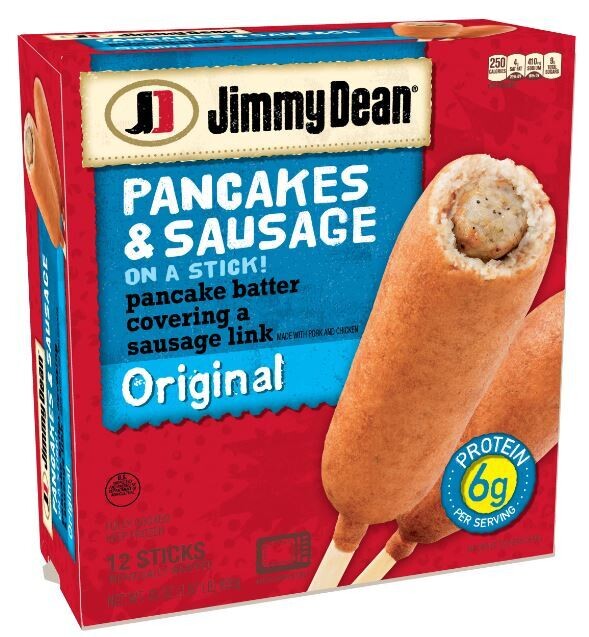 Frozen Pancakes, Jimmy Dean® Pancakes &amp; Sausage on a Stick (12 Count, 30 oz Box)