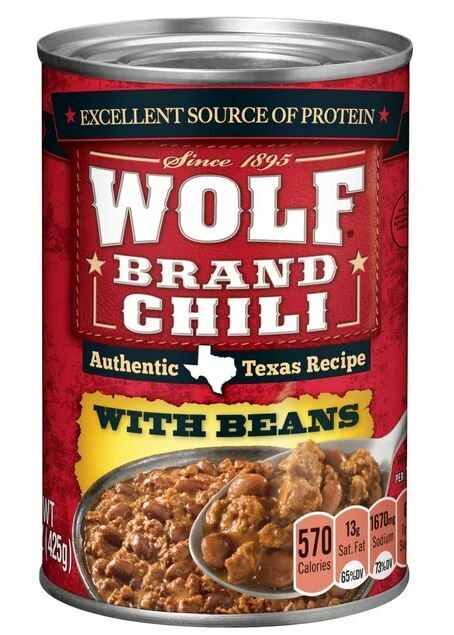 Canned Chili, Wolf Brand® Chili with Beans (15 oz Can)
