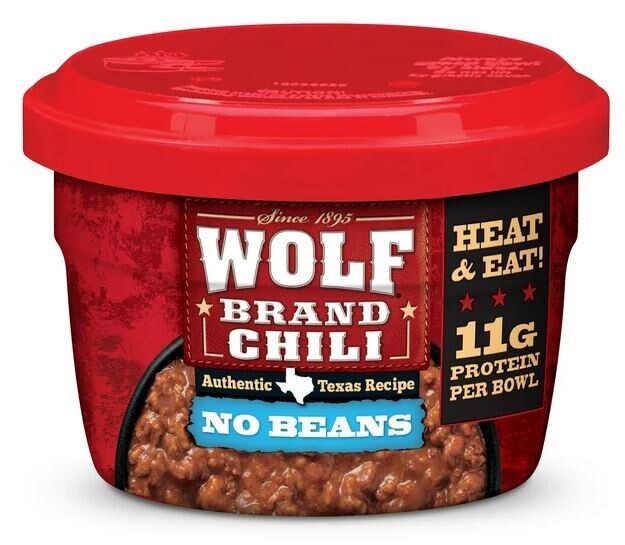 Chili Microwavable Cup, Wolf Brand® Chili No Beans (7.25 oz Cup)