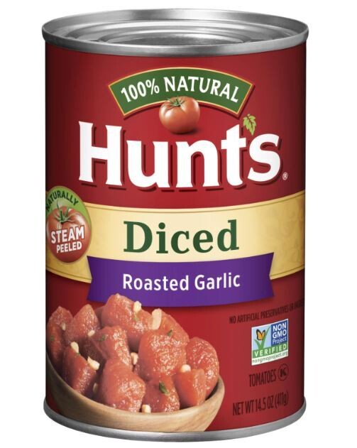 Canned Tomatoes, Hunt&#39;s® Diced Roasted Garlic Tomatoes (14.5 oz Can)