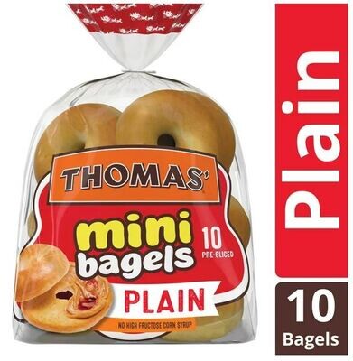 Bagels, Thomas® Plain Mini Bagels (10 Count, 15 oz Bag)