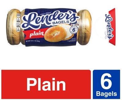 Bagels, Lender's® Plain Bagels (6 Count, 17.1 oz Bag)