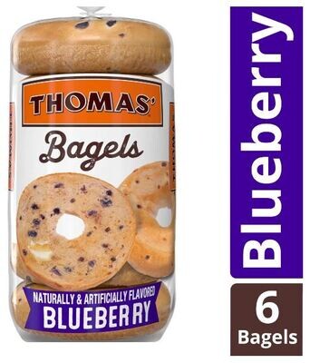 Bagels, Thomas® Blueberry Bagels (6 Count, 20 oz Bag)