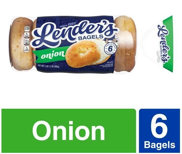 Bagels, Lender&#39;s® Onion Bagels (6 Count, 17.1 oz Bag)