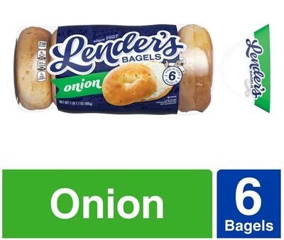 Bagels, Lender's® Onion Bagels (6 Count, 17.1 oz Bag)
