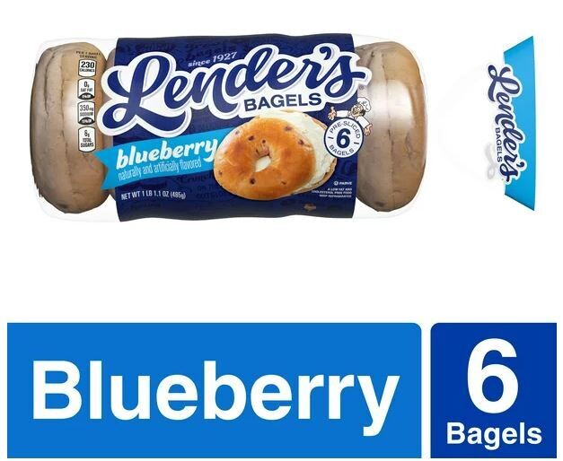 Bagels, Lender&#39;s® Blueberry Bagels (6 Count, 17.1 oz Bag)