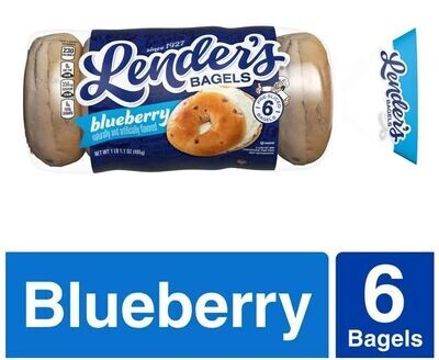 Bagels, Lender's® Blueberry Bagels (6 Count, 17.1 oz Bag)