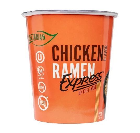 Ramen, Ramen Express by Chef Woo® Chicken Flavored Ramen Noodles (2.25 oz Cup)
