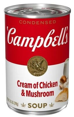 Canned Soup, Campbell&#39;s Condensed® Cream of Chicken &amp; Mushroom Soup (10.5 oz Can)