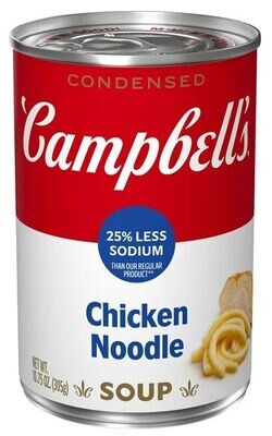 Canned Soup, Campbell's Condensed® 25% Less Sodium Chicken Noodle Soup (10.5 oz Can)
