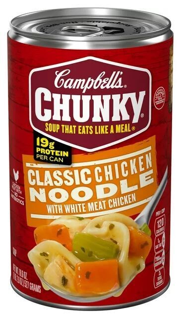 Canned Soup, Campbell&#39;s® Chunky® Classic Chicken Noodle Soup (18.6 oz Can)