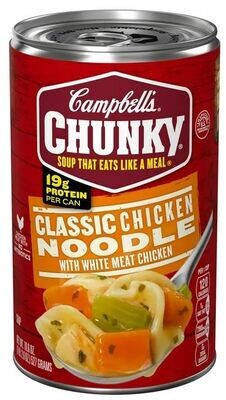 Canned Soup, Campbell's® Chunky® Classic Chicken Noodle Soup (18.6 oz Can)
